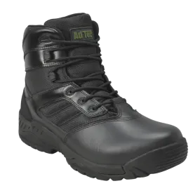 AdTec Men's 6" Full Grain Polishable Leather Side Zipper Tactical Boot Black
