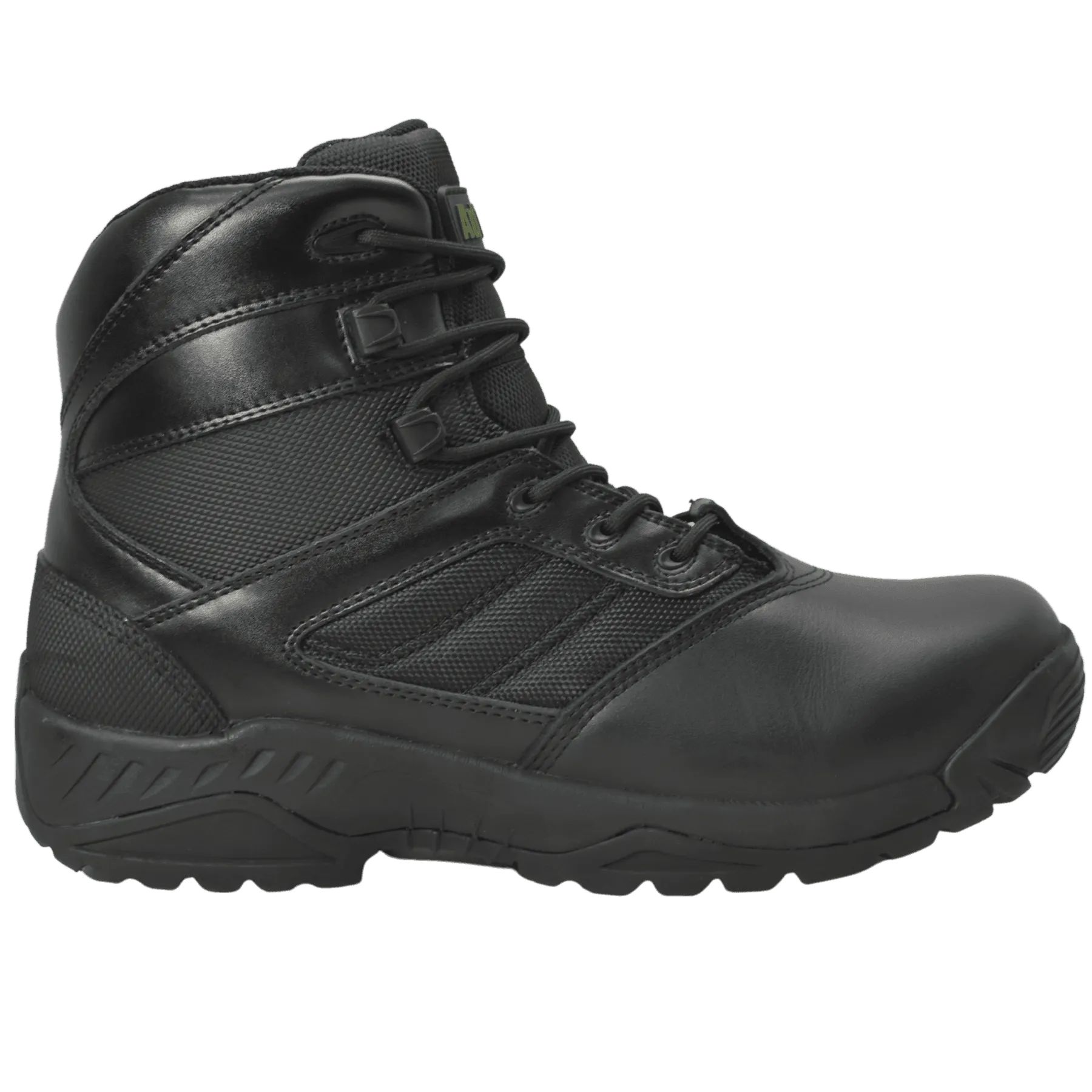 AdTec Men's 6" Full Grain Polishable Leather Side Zipper Tactical Boot Black