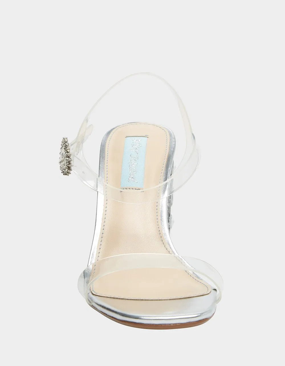 Betsey Johnson SB-Erika Heeled Sandal Clear Glass High block Heel Pumps