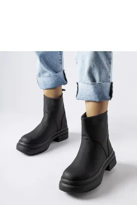 Black insulated rubber ankle boots