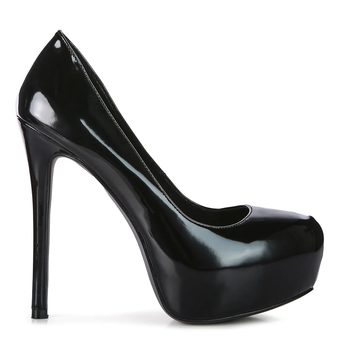 Black Platform High Heels Stiletto Pumps