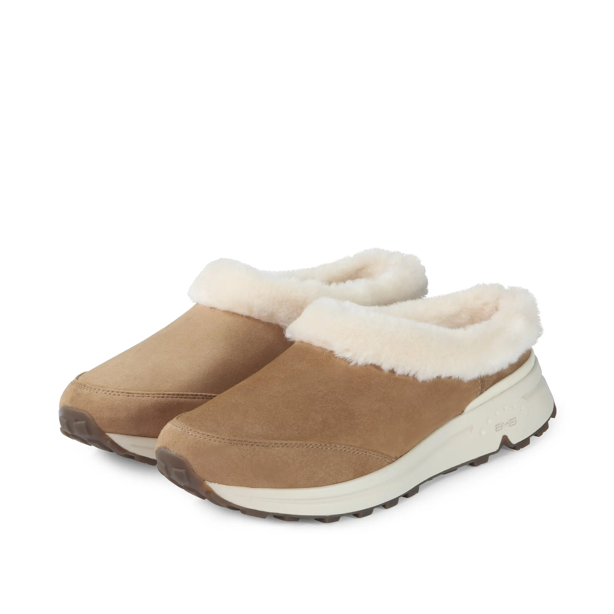 BMS Furry Slip-On Mules (Toffee)