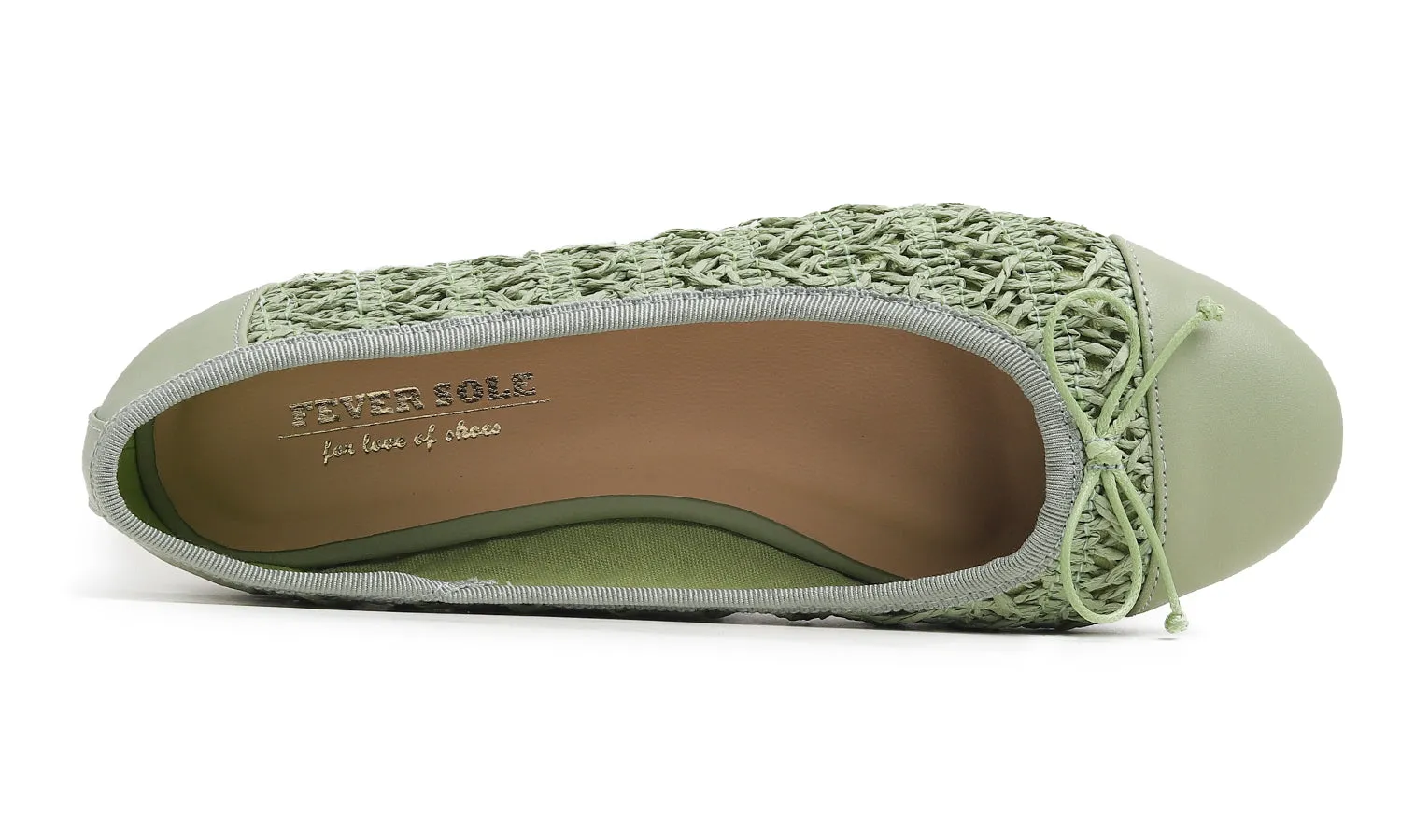 Feversole Women's Bow Tie Fashion Dress Slip On Shoes Round Toe Ballet Flat Toe Cap Raffia