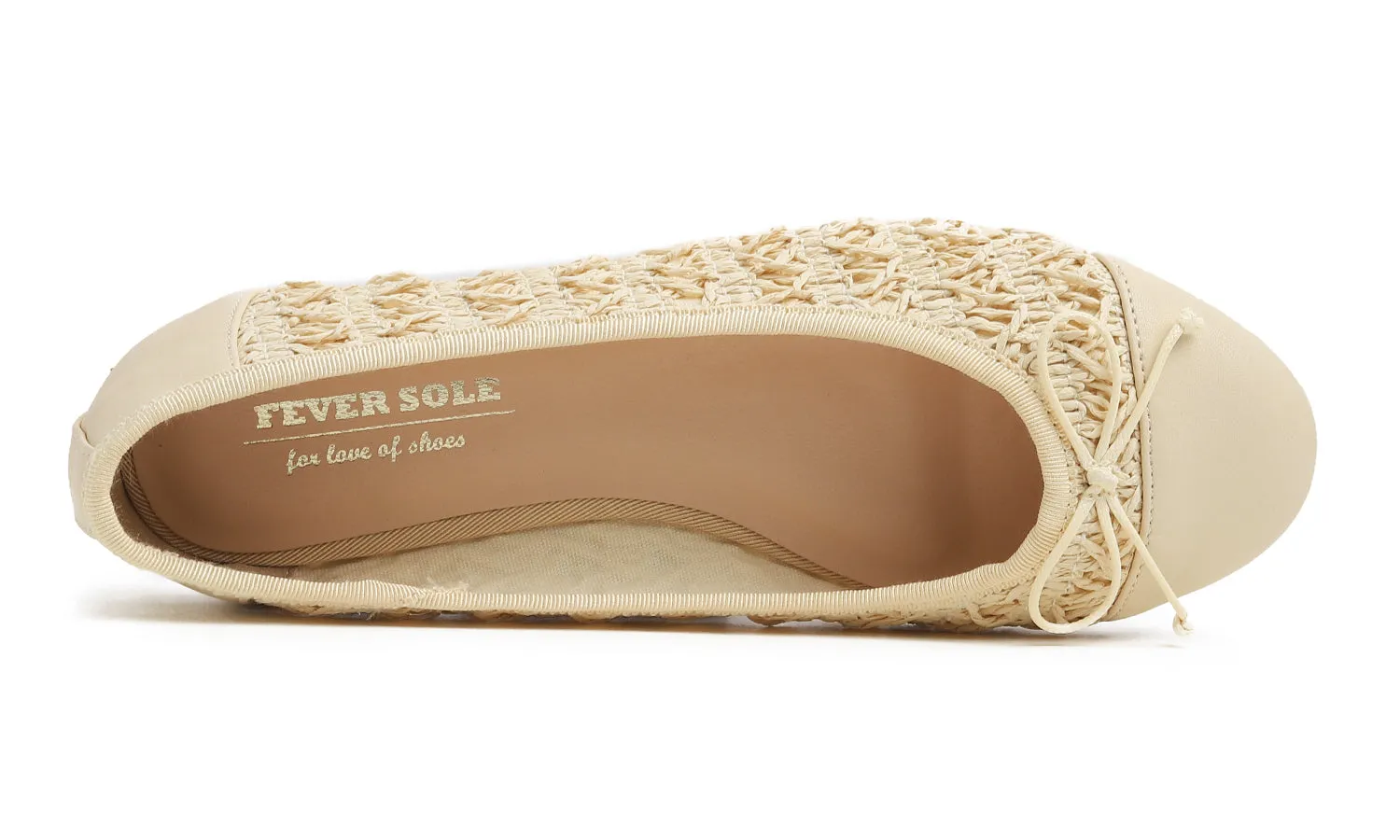 Feversole Women's Bow Tie Fashion Dress Slip On Shoes Round Toe Ballet Flat Toe Cap Raffia