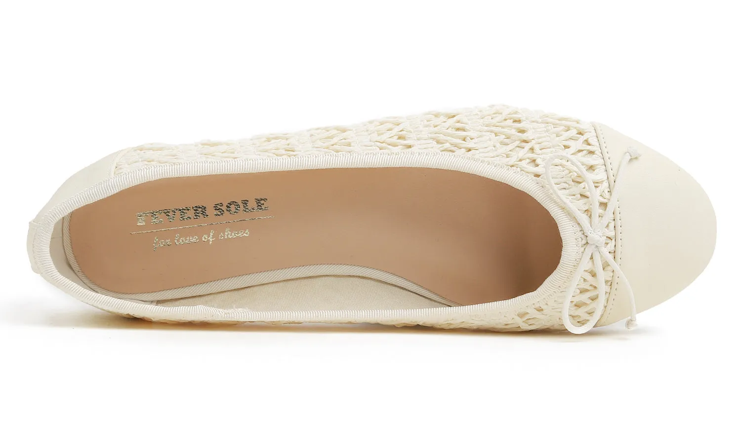 Feversole Women's Bow Tie Fashion Dress Slip On Shoes Round Toe Ballet Flat Toe Cap Raffia