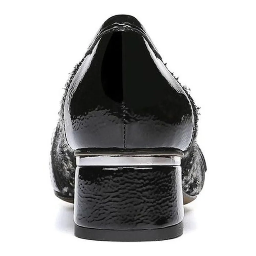 Grenoble 2 Black Plaid Fabric Franco Sarto Pumps