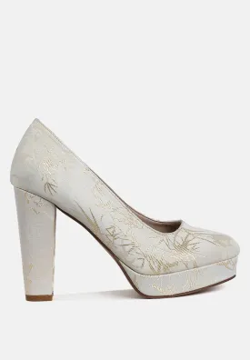 Jastour Platform Block Heel Pumps