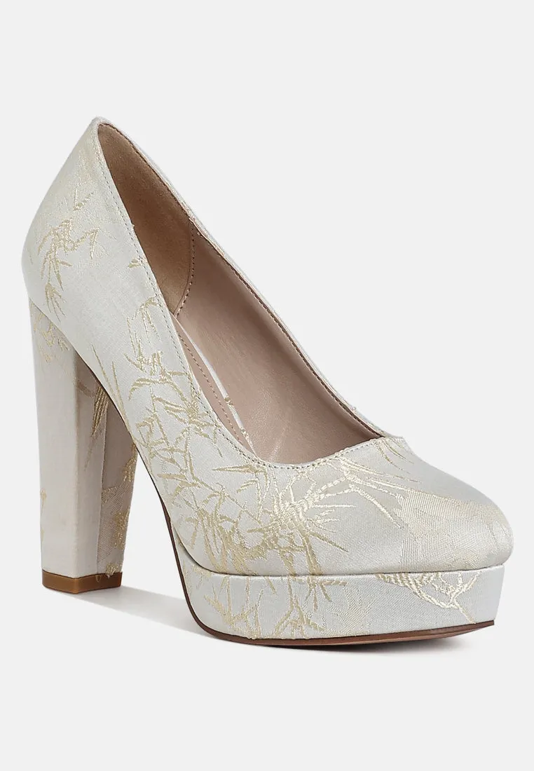 Jastour Platform Block Heel Pumps