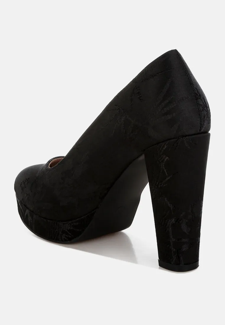Jastour Platform Block Heel Pumps