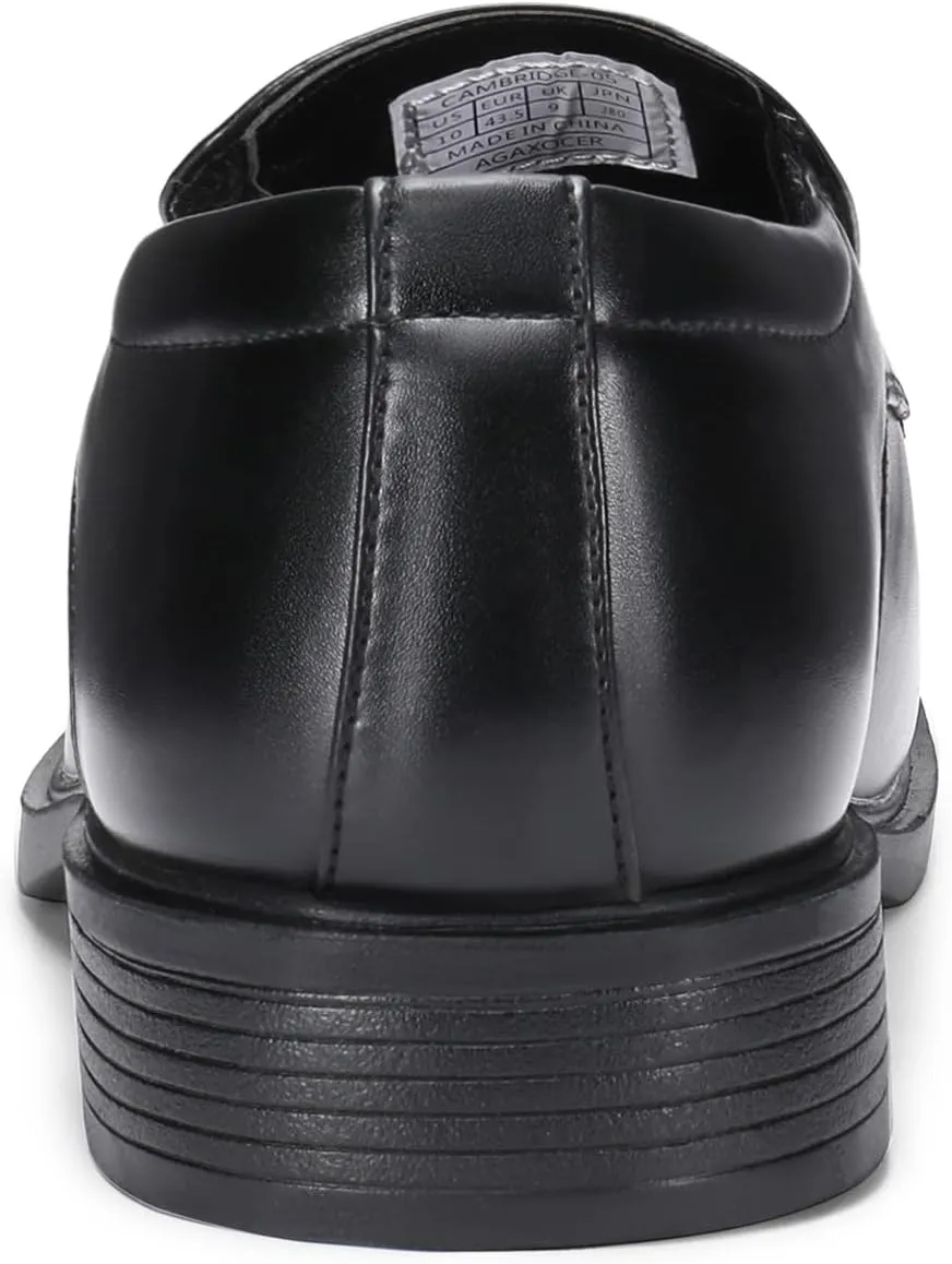 Leather Men's Square Toe Dress Loafers - Stylish Formal Shoes for Men