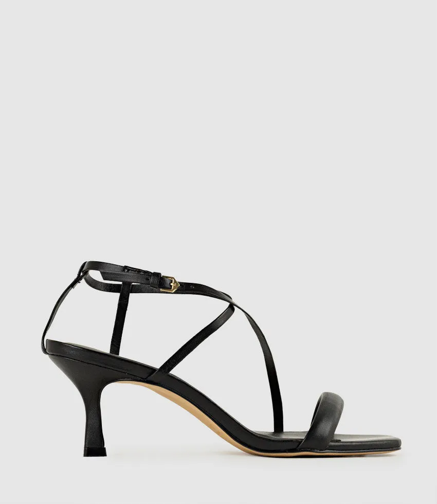 SELENA80 Strappy Sandal in Black