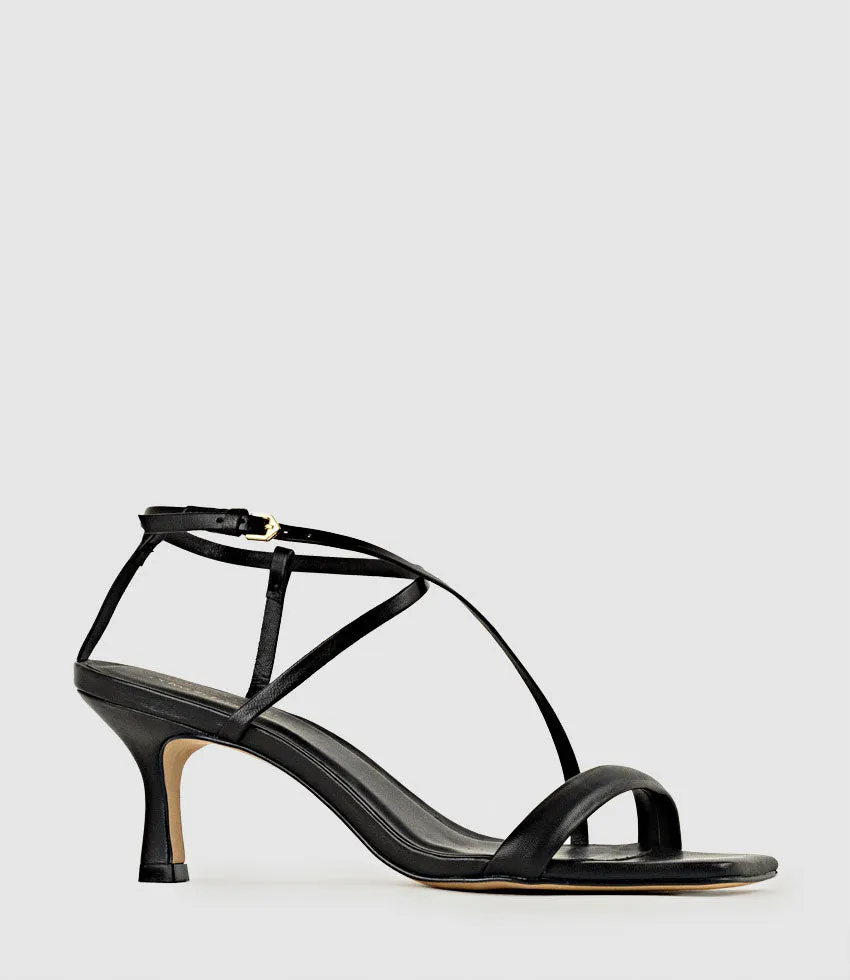 SELENA80 Strappy Sandal in Black