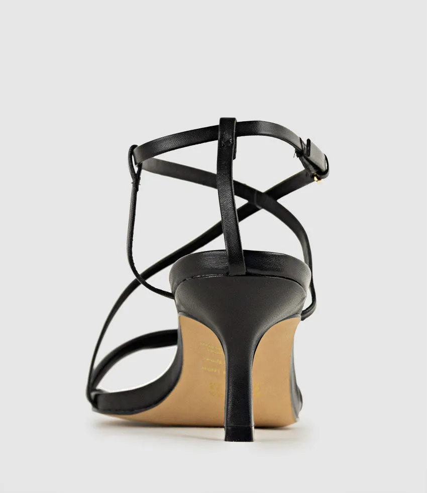 SELENA80 Strappy Sandal in Black
