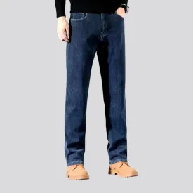 Stretchable casual dark men's jeans