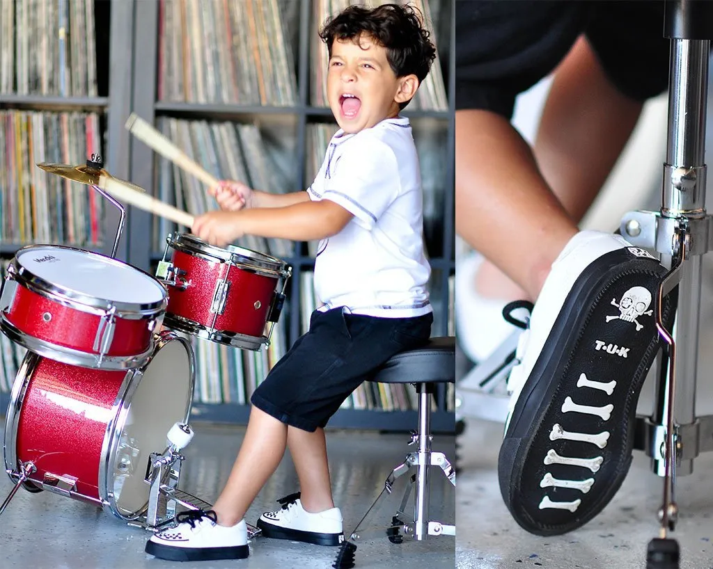White TUKskin™ 2-Ring Creeper Toddler Sneaker