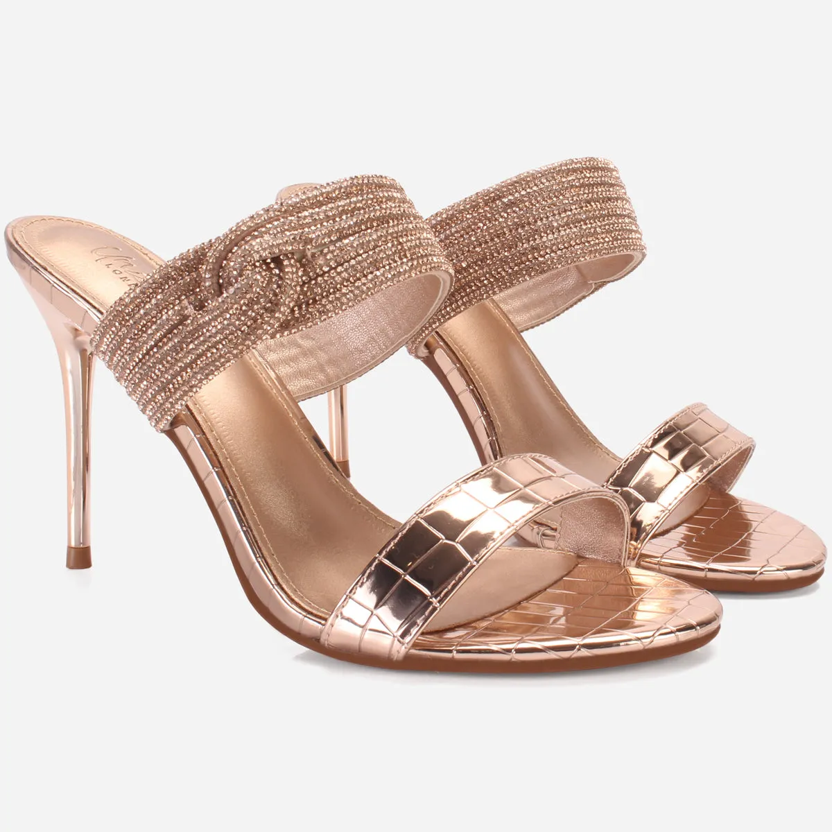 Womens "SHEMARO" Embellished Open Toe Sandals